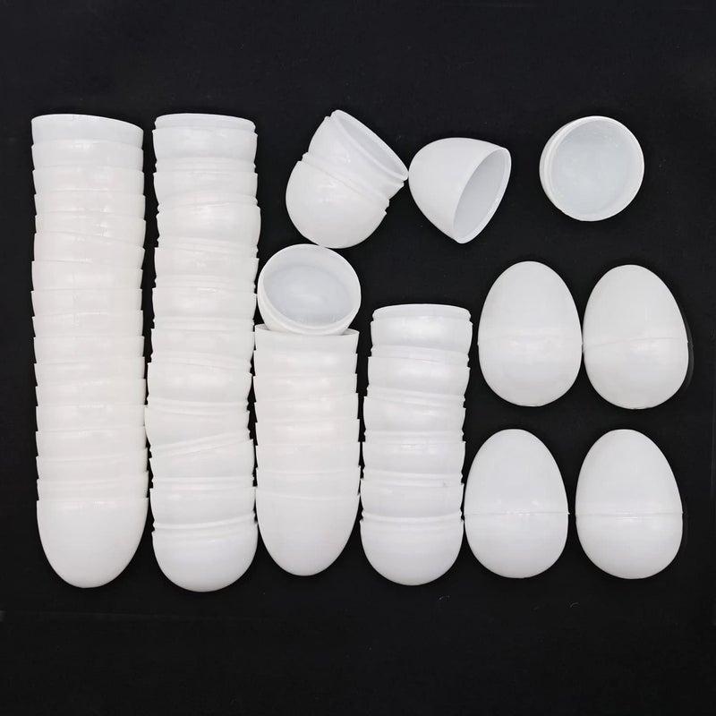 YTYKINOY 30 قطعة من YTYKINOY 2-3/8 بوصة من البلاستيك الأبيض الفارغ DIY بيض عيد الفصح - Image 2